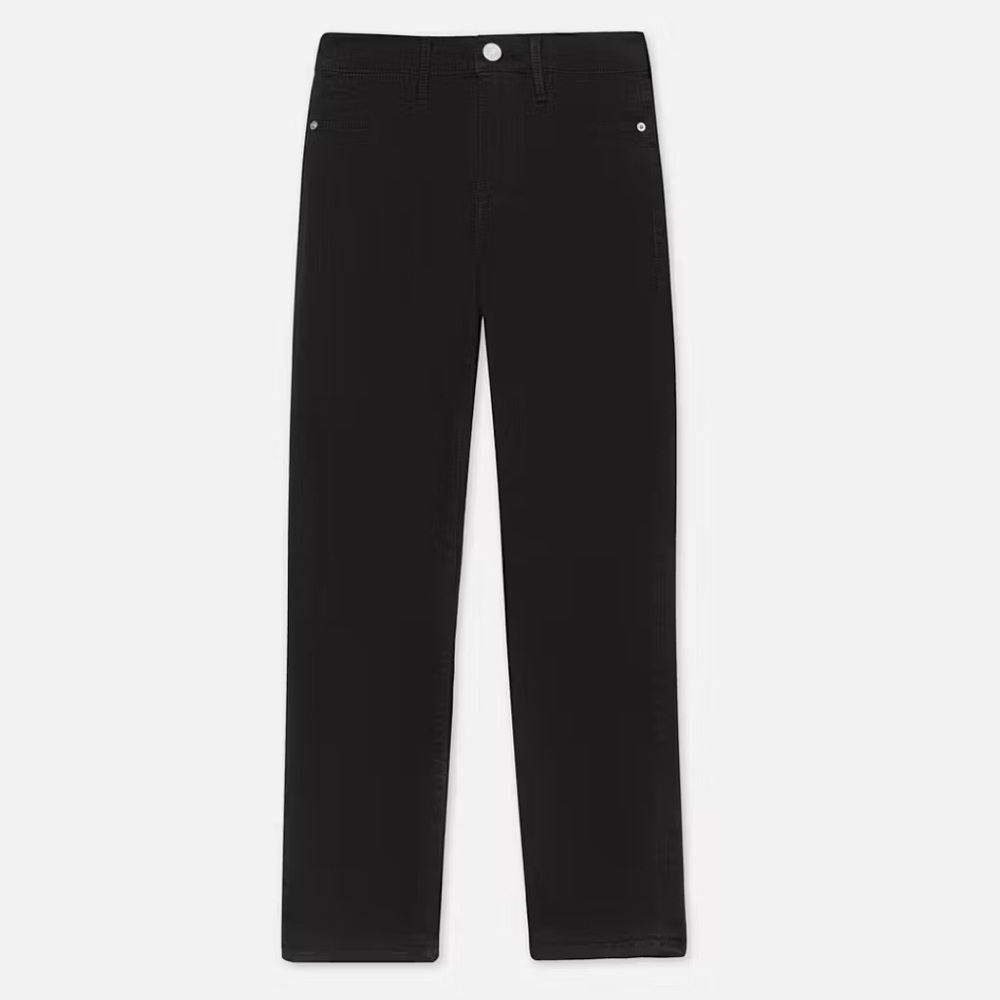Frame Le High Straight in Film Noir Super Stretch Black Denim Jeans Size 27